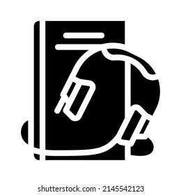 vector de icono de glifo de gadget de audiobook. señal de gadget audiobook. símbolo de contorno aislado ilustración negra