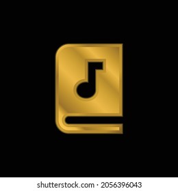Audiobook gold plated metalic icon or logo vector