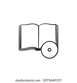Audiobook hand drawn outline doodle icon. Study materials - audiobook vector sketch illustration for print, web, mobile and infographics isolated on white background.