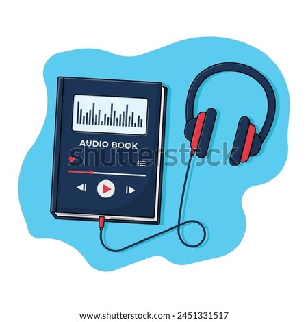 Audiobook With Headphone Concept Vector Illustration Design