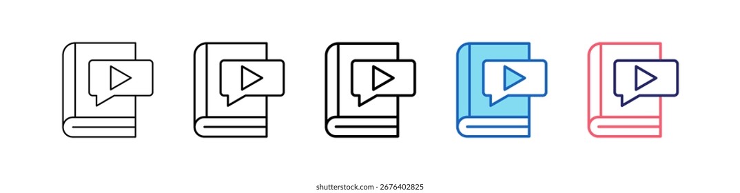 Hörbuch-Symbol in 5 verschiedenen Stilen Set-Sammlung.