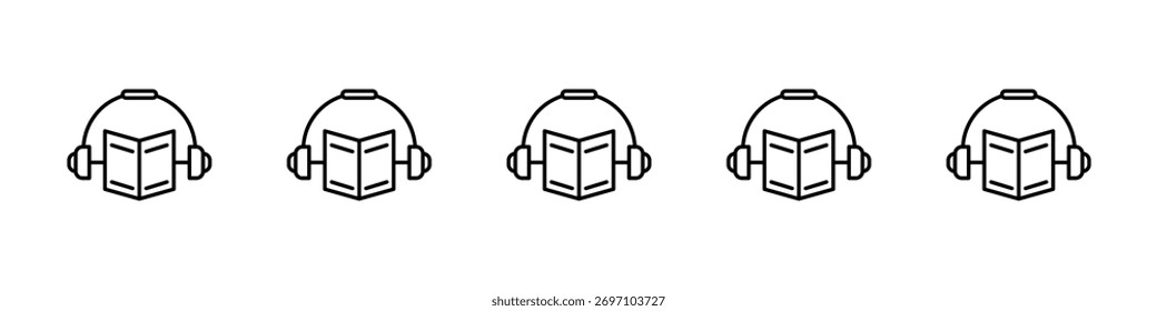 Diseño del icono del audiolibro, logotipo, App, interfaz de usuario. Ilustración vectorial, EPS