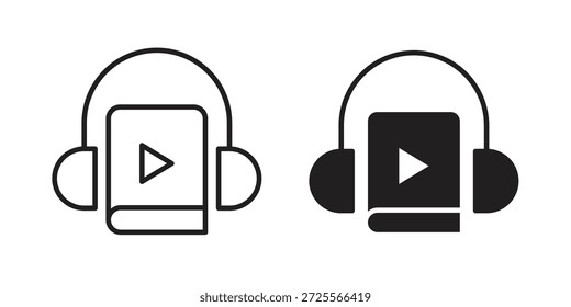 Audiobook-Symbol in gefüllt, dünne Linie, Strichstil für Website und Apps