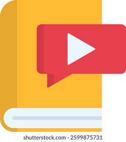 Audiobook Icon Flat Vector Illustration