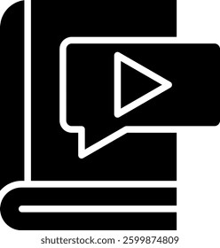Audiobook Icon Glyph Vector Illustration