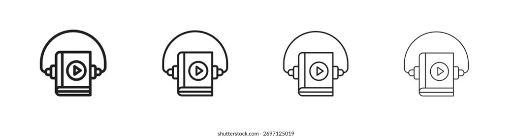 Audiobook icon line design. thin line vector icon set.