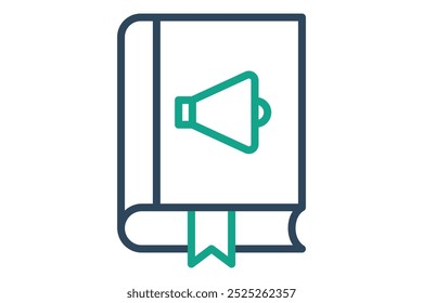 Audiobook icon. line icon style. book with speaker. icon related to online course. education elements vector illustration