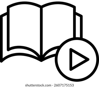 Audiobook Icon Line Vector Illustration