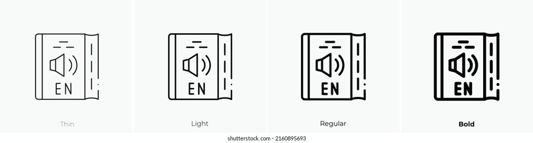 audiobook icon. Linear style sign isolated on white background. Vector illustration.