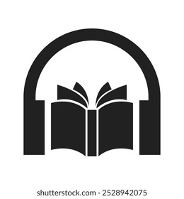 Audiobook icon. Listen book. Online library concept. Vector illustration.