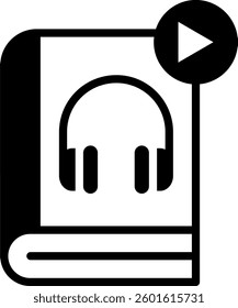 Audiobook Icon Mixed Vector Illustration