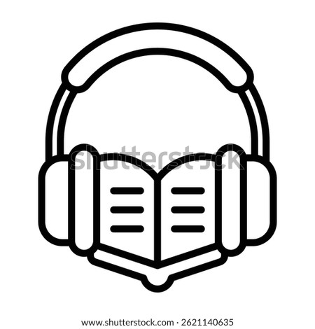 Audiobook icon for online education and digital learning concepts	

