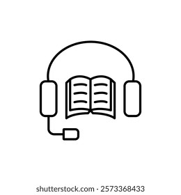 Audiobook icon Outline thin set