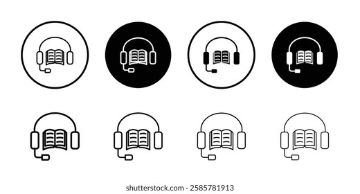 Audiobook icon Outline thin set pack series