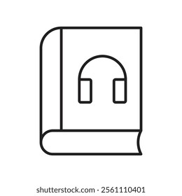 Audiobook icon Outline vector line symbol