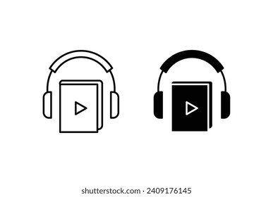 Audiobook Icon Set. Vector Illustration