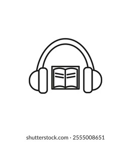 Audiobook icon Simple thin line flat symbol