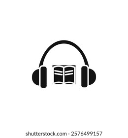 Audiobook icon Simple thin line flat symbol