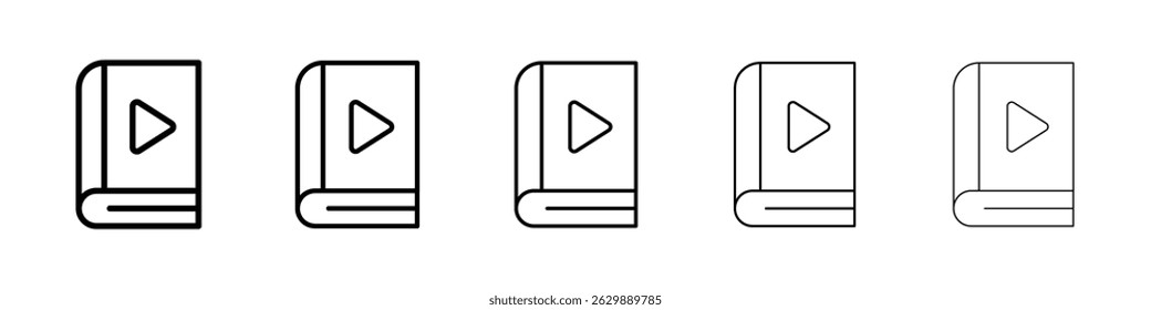 Icono de audiolibro Símbolo plano de línea delgada simple