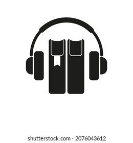 Icono de audiolibro. Ilustración vectorial simple en un fondo blanco.