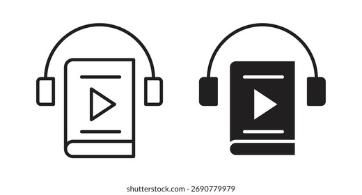 Símbolo de vetor simples de ícone de audiolivro