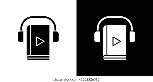 Audiobook icon symbol collection. Flat vector stock illustration.