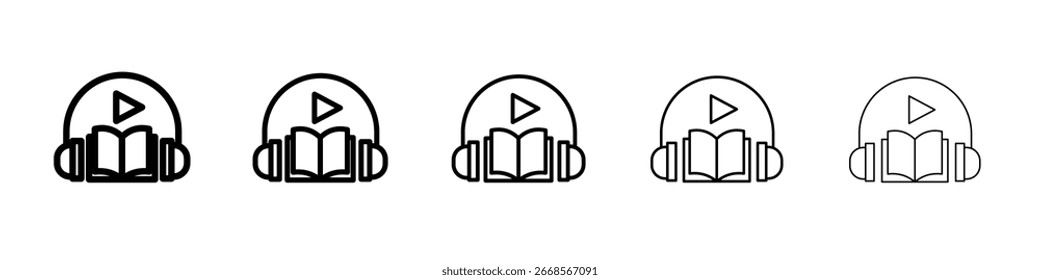 Audiobook icon Symbol concept for web design.simple line vector icon. logo illustration.