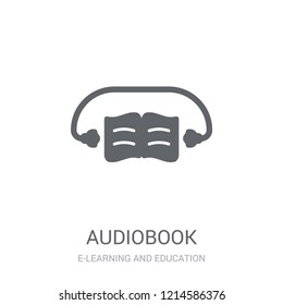 Audiobook icon. Trendy Audiobook logo concept on white background from E-learning and education collection. Suitable for use on web apps, mobile apps and print media.
