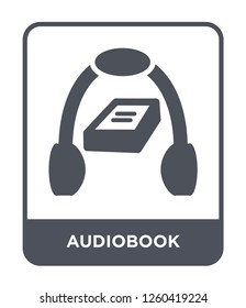 audiobook icon vector on white background, audiobook trendy filled icons from Education collection, audiobook simple element illustration