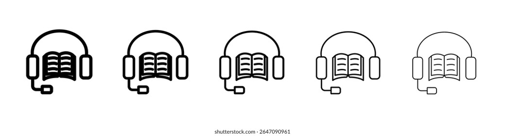 Icono de audiolibro Vector de contorno símbolo o ilustración
