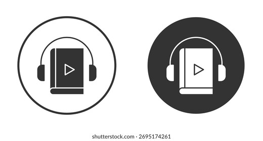 Audiobook icons collection. Filled flat icons