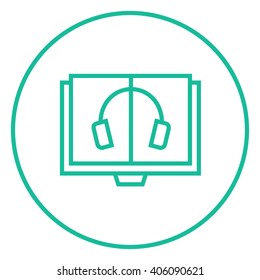 Icono de línea de audiolibro.