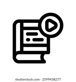 audiobook line icon. Clean and minimalist vector icon for websites, mobile apps, presentations, and logos. Fully scalable and customizable for any project.