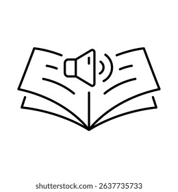 Audiobook Line Icon. E-learning, Education, Teaching, Online Study Icons Editable Stroke Vector Illustration