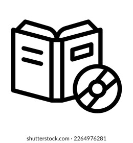 audiobook line icon illustration vector graphic