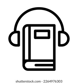 audiobook line icon illustration vector graphic