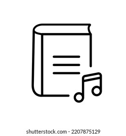 Audiobook line icon. Literature, author, prose, reading, literature, ebook, library, athenaeum, atheneum, paper, audiobook. Education concept. White background. Vector line icon for Business