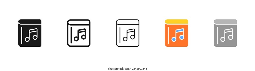 Audiobook line icon. Literature, author, prose, reading, literature, ebook, library, athenaeum, atheneum, paper, audiobook. Education concept. Vector five icon in different style on white background