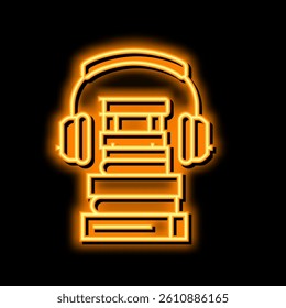 audiobook for listen neon light sign vector. audiobook for listen illustration