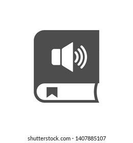 audiobook with loud speaker and bookmark. audiobook vector icon isolated on white background. study and education, self education, listening, audition web icon for mobile and ui design