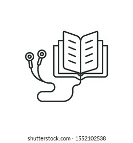audiobook - minimal line web icon. simple vector illustration. concept for infographic, website or app.