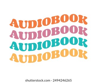 audiobook audiobook  retro typography design