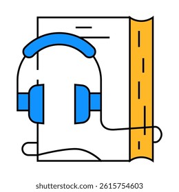 audiobook for self study line icon vector. audiobook for self study sign. isolated symbol illustration