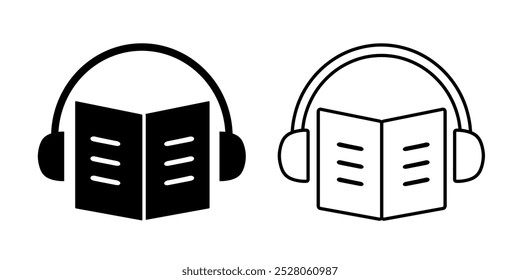 Audiobook set icon isolated on white background.