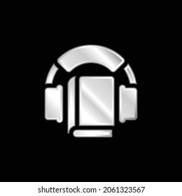 Audiobook silver plated metallic icon