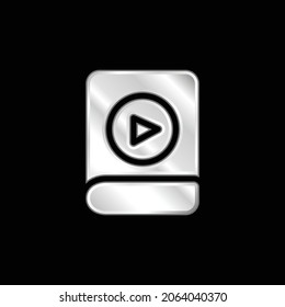 Audiobook silver plated metallic icon