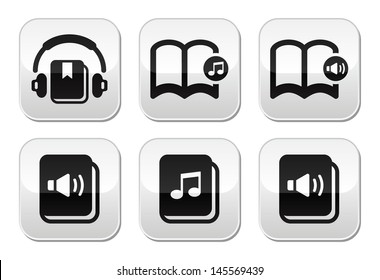 Audiobook vector buttons set