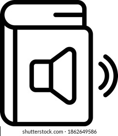 Audiobook, Vektorsymbol. Audio-Buch-Symbol, E-Book-Symbol. Audiobuchzeichen für Unterricht. Moderne, einfache flache Vektorgrafik für Webseiten oder mobile App