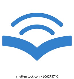 Audiobook vector icon. Flat cobalt symbol. Pictogram is isolated on a white background. Designed for web and software interfaces.