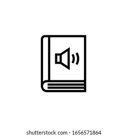Audiobook vector icon in linear, outline icon isolated on white background
